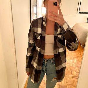 Black/gray/white flannel